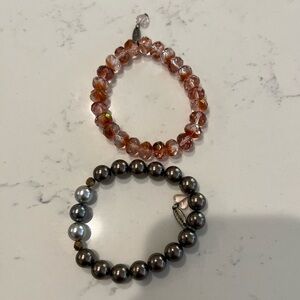 Sabika Pink and Black Beaded Bracelets